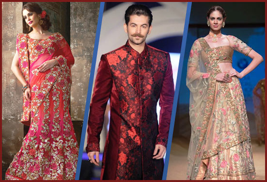 Indian Wedding Dress in Floral Pattern Indian Wedding Dress in Floral Pattern